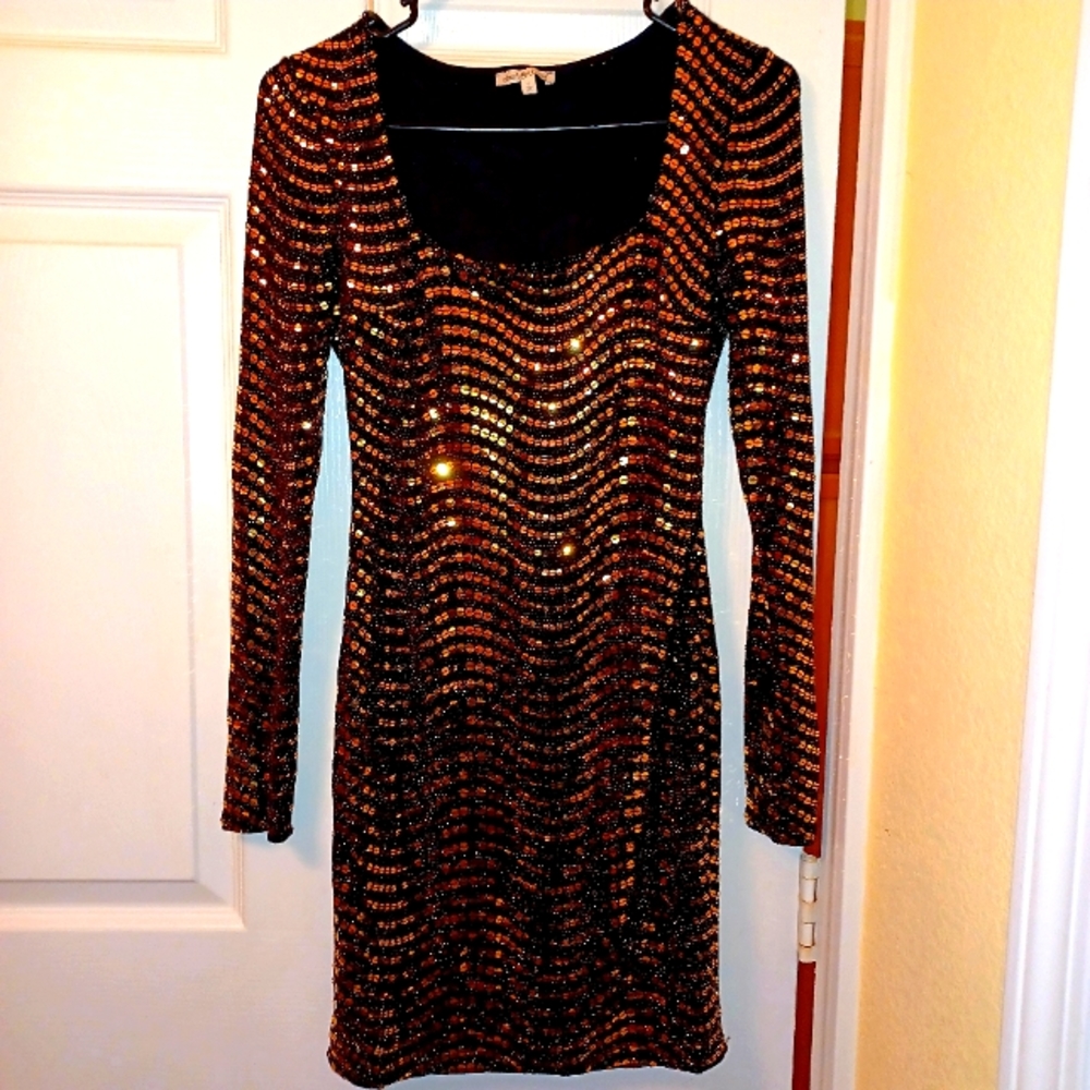 Sequined black dress
